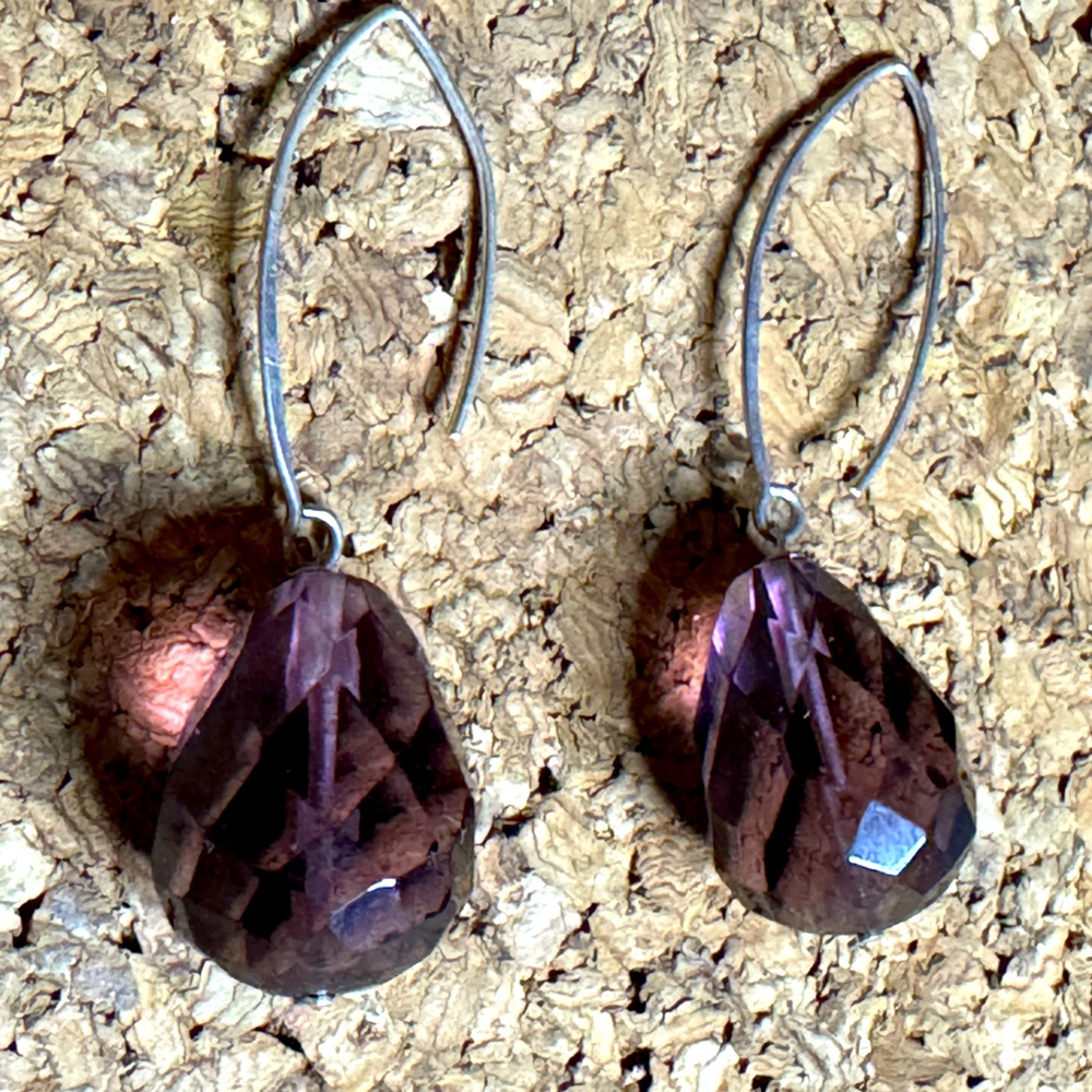 Faceted Amethyst Drop Earrings